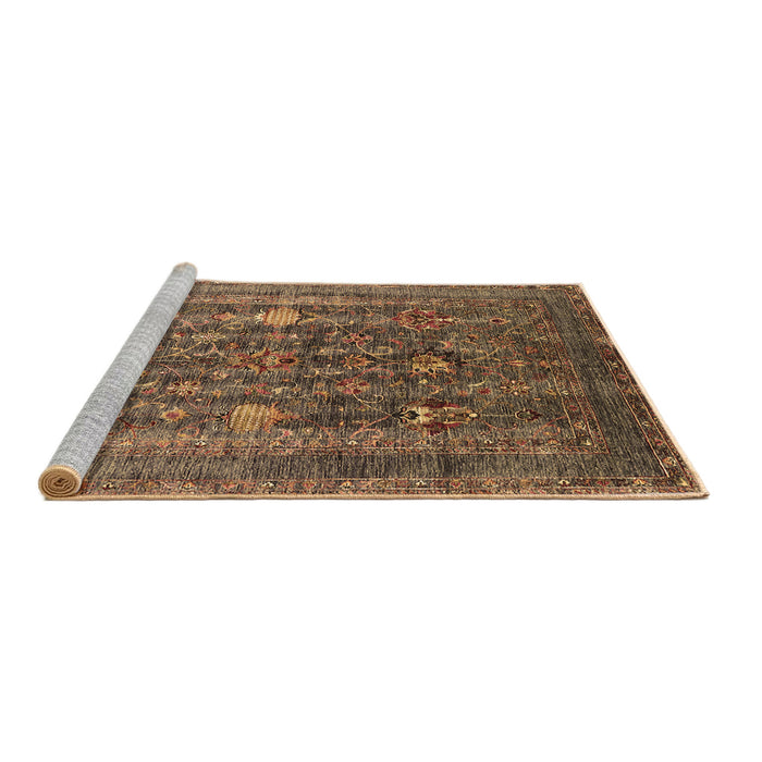 Sideview of Machine Washable Oriental Brown Industrial Rug, wshurb1978brn