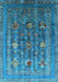 Machine Washable Oriental Light Blue Industrial Rug, wshurb1978lblu