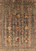 Machine Washable Oriental Brown Industrial Rug, wshurb1978brn