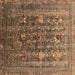 Square Oriental Brown Industrial Rug, urb1978brn