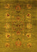 Machine Washable Oriental Yellow Industrial Rug, wshurb1979yw