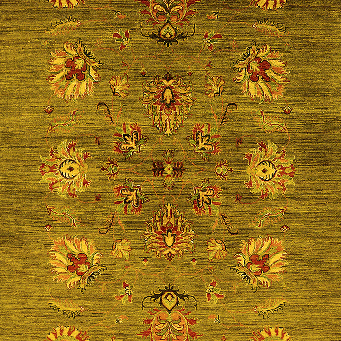 Machine Washable Oriental Yellow Industrial Rug, wshurb1979yw