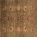 Square Oriental Brown Industrial Rug, urb1979brn