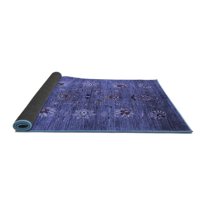 Sideview of Oriental Blue Industrial Rug, urb1979blu