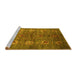 Sideview of Machine Washable Oriental Yellow Industrial Rug, wshurb1979yw