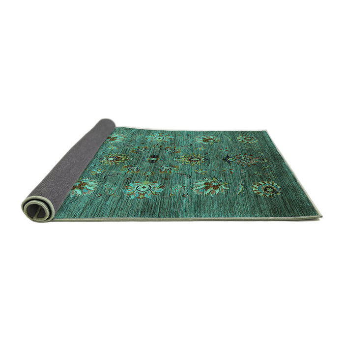 Sideview of Oriental Turquoise Industrial Rug, urb1979turq