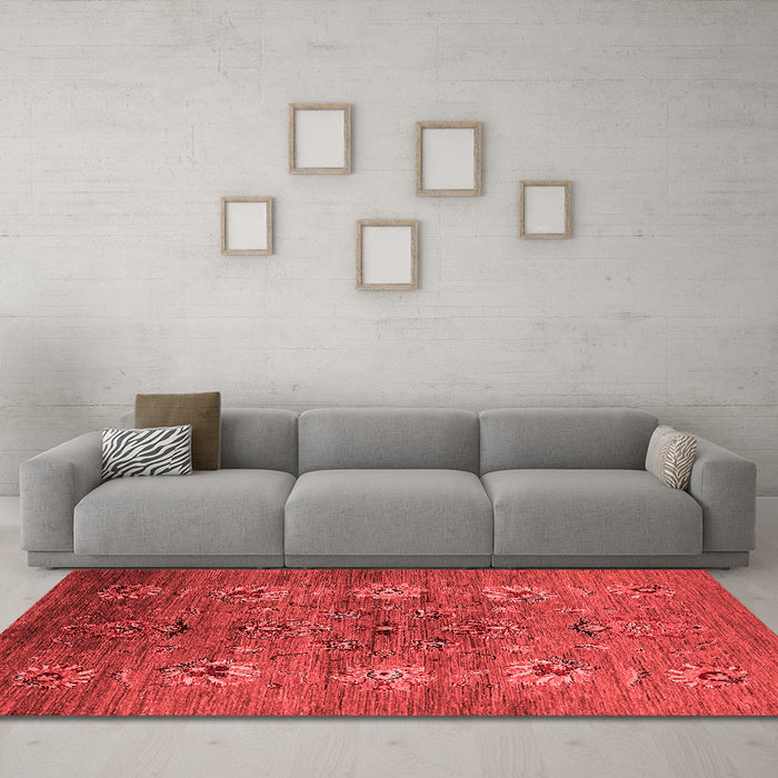 Industrial Red Washable Rugs