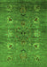 Machine Washable Oriental Green Industrial Area Rugs, wshurb1979grn