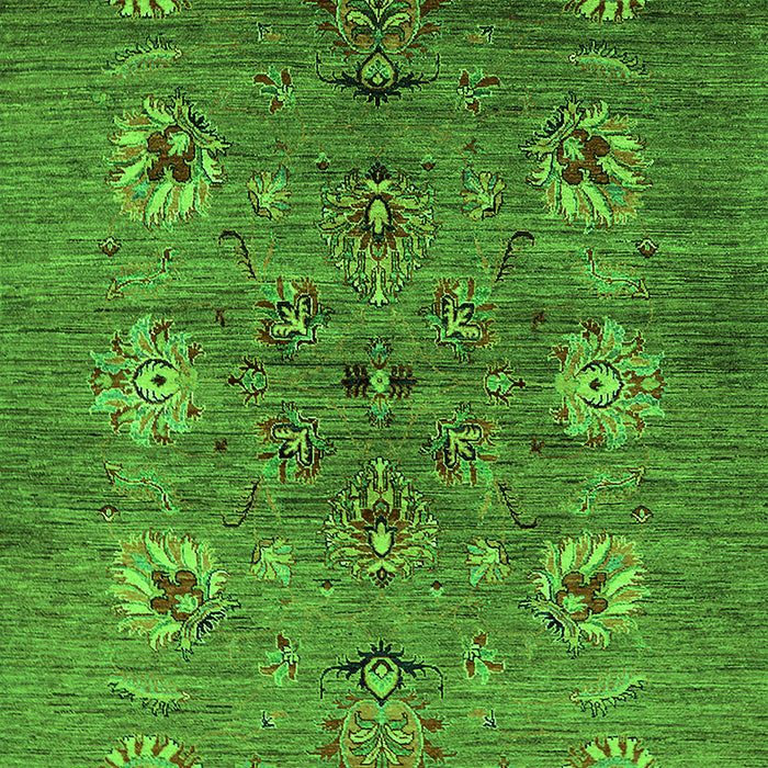 Machine Washable Oriental Green Industrial Area Rugs, wshurb1979grn