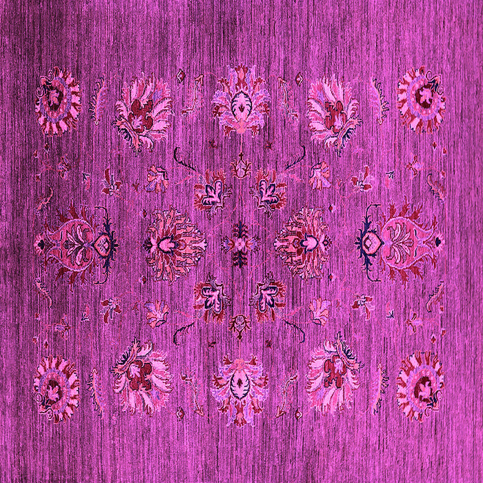 Square Machine Washable Oriental Pink Industrial Rug, wshurb1979pnk