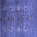 Square Oriental Blue Industrial Rug, urb1979blu