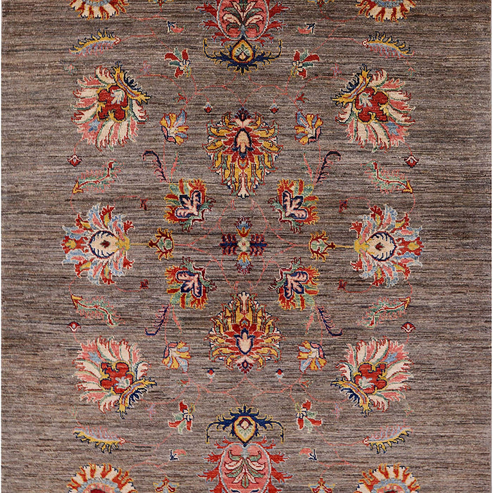 Mid-Century Modern Dark Almond Brown Oriental Rug, urb1979