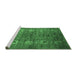 Sideview of Machine Washable Oriental Emerald Green Industrial Area Rugs, wshurb1979emgrn