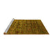 Sideview of Machine Washable Oriental Yellow Industrial Rug, wshurb1980yw