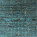 Square Oriental Light Blue Industrial Rug, urb1980lblu