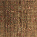 Square Machine Washable Oriental Brown Industrial Rug, wshurb1980brn