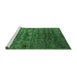 Sideview of Machine Washable Oriental Emerald Green Industrial Area Rugs, wshurb1980emgrn