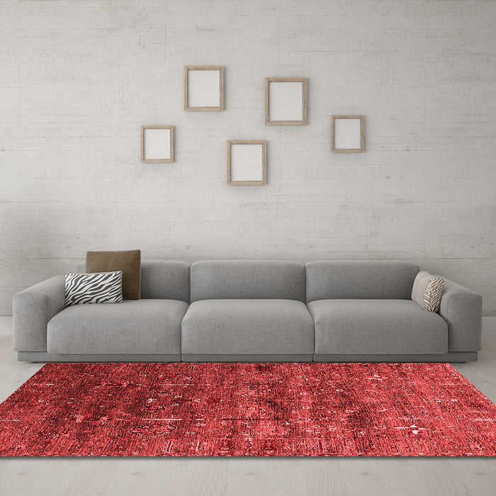 Industrial Red Washable Rugs