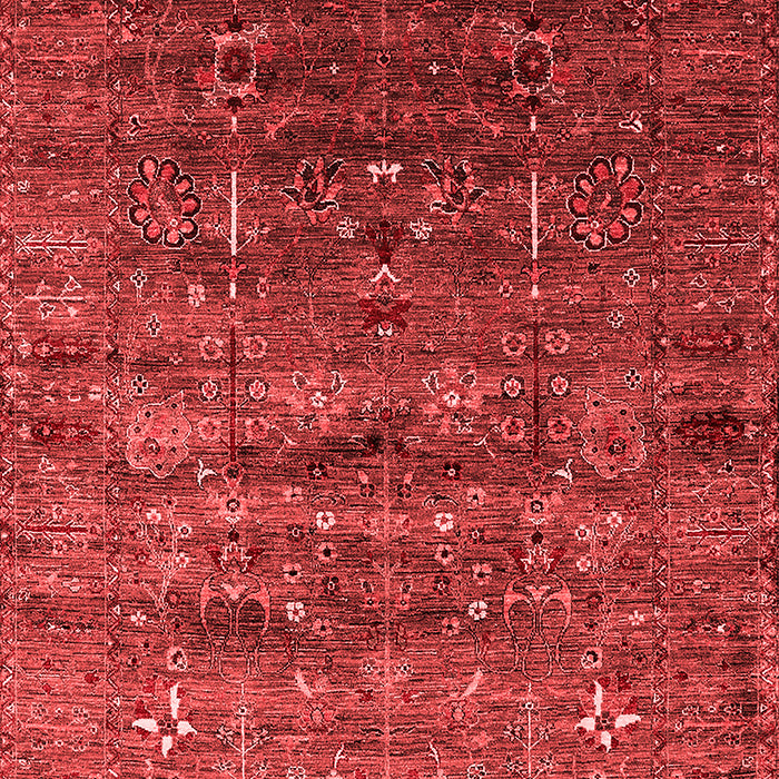 Machine Washable Oriental Red Industrial Rug, wshurb1980red