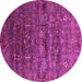 Round Oriental Pink Industrial Rug, urb1980pnk