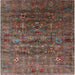 Square Mid-Century Modern Dark Almond Brown Oriental Rug, urb1980