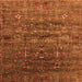 Square Machine Washable Oriental Orange Industrial Area Rugs, wshurb1980org