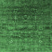 Square Machine Washable Oriental Emerald Green Industrial Area Rugs, wshurb1980emgrn