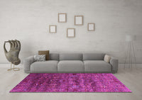 Machine Washable Oriental Pink Industrial Rug, wshurb1980pnk