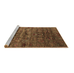 Sideview of Machine Washable Oriental Brown Industrial Rug, wshurb1980brn