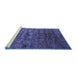 Sideview of Machine Washable Oriental Blue Industrial Rug, wshurb1980blu