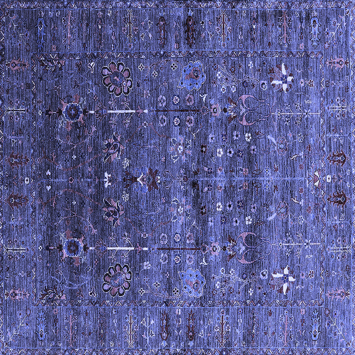 Square Machine Washable Oriental Blue Industrial Rug, wshurb1980blu