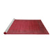 Sideview of Machine Washable Industrial Modern Red Rug, wshurb1981