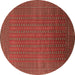 Round Oriental Brown Industrial Rug, urb1981brn