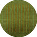 Round Oriental Green Industrial Rug, urb1981grn