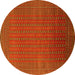 Round Oriental Yellow Industrial Rug, urb1981yw