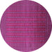 Round Machine Washable Oriental Purple Industrial Area Rugs, wshurb1981pur