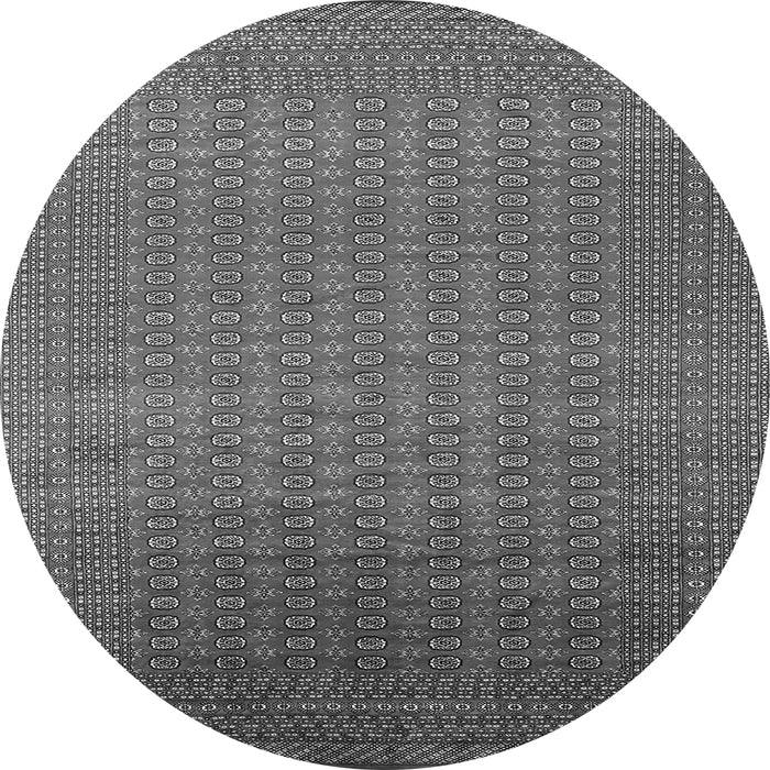 Round Oriental Gray Industrial Rug, urb1981gry