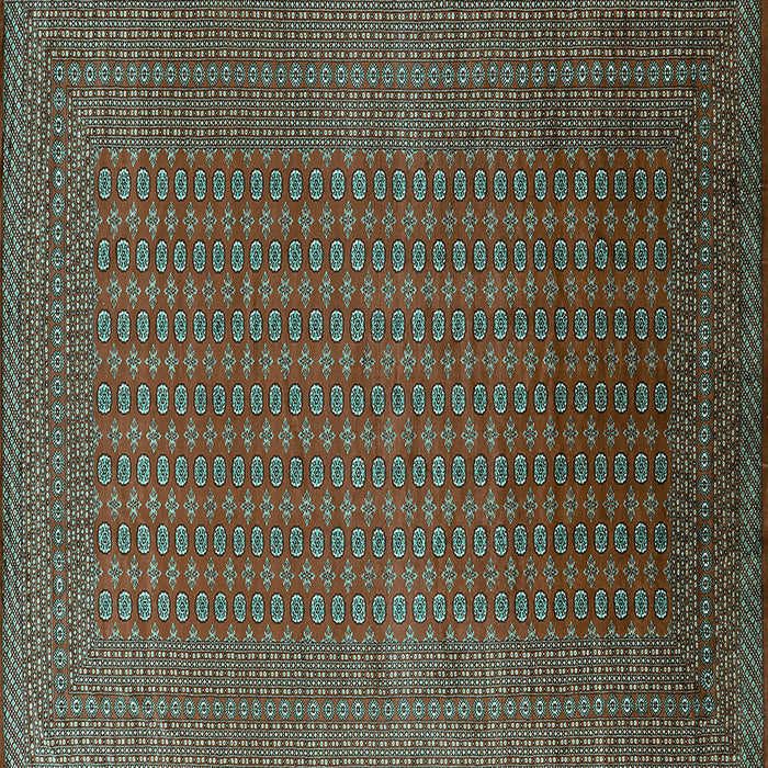 Square Oriental Turquoise Industrial Rug, urb1981turq
