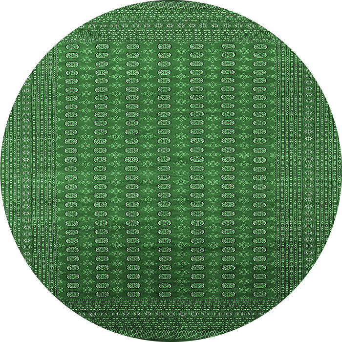 Round Oriental Emerald Green Industrial Rug, urb1981emgrn