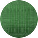 Round Oriental Emerald Green Industrial Rug, urb1981emgrn