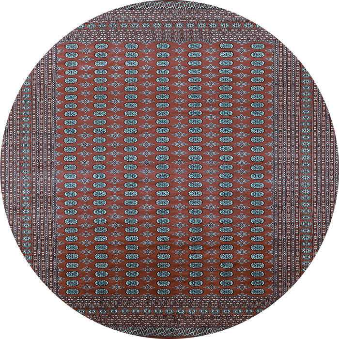 Round Machine Washable Oriental Light Blue Industrial Rug, wshurb1981lblu