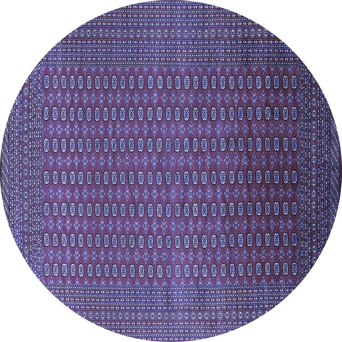 Round Oriental Blue Industrial Rug, urb1981blu