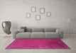 Machine Washable Oriental Pink Industrial Rug in a Living Room, wshurb1981pnk