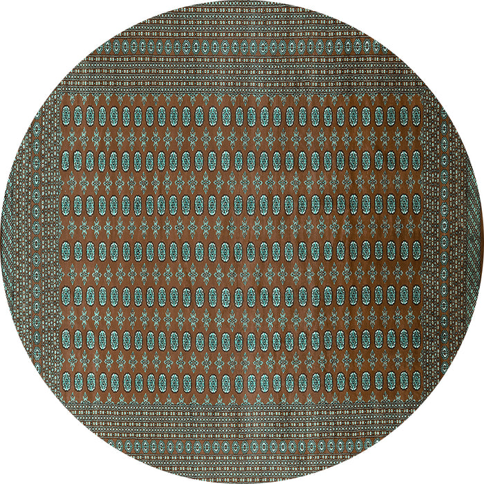 Round Machine Washable Oriental Turquoise Industrial Area Rugs, wshurb1981turq