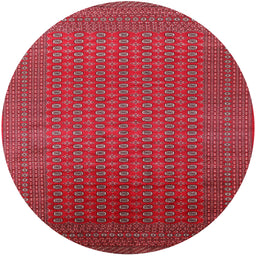 Round Machine Washable Industrial Modern Red Rug, wshurb1981