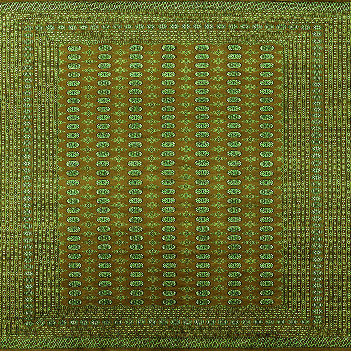 Square Machine Washable Oriental Green Industrial Area Rugs, wshurb1981grn