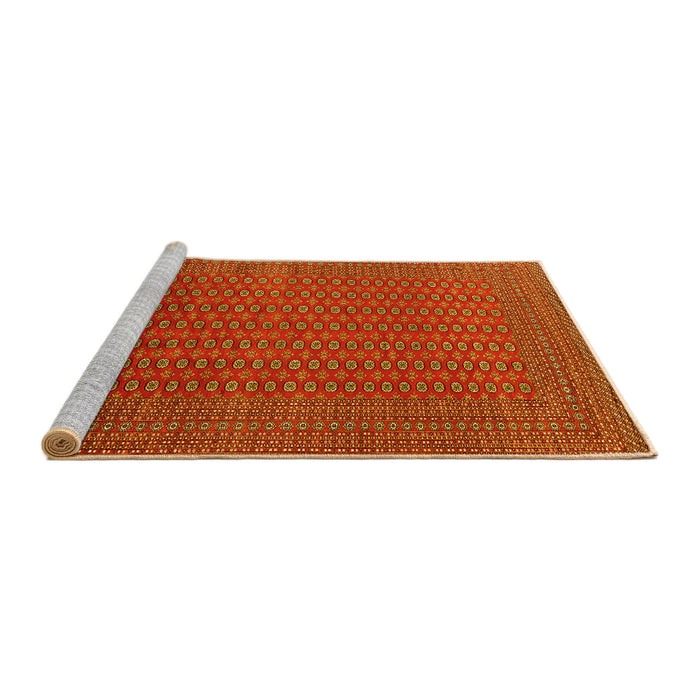 Sideview of Machine Washable Oriental Yellow Industrial Rug, wshurb1981yw