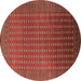 Round Machine Washable Oriental Brown Industrial Rug, wshurb1982brn