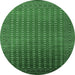 Round Machine Washable Oriental Emerald Green Industrial Area Rugs, wshurb1982emgrn