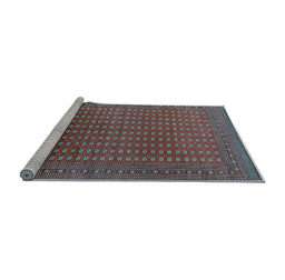 Sideview of Machine Washable Oriental Light Blue Industrial Rug, wshurb1982lblu